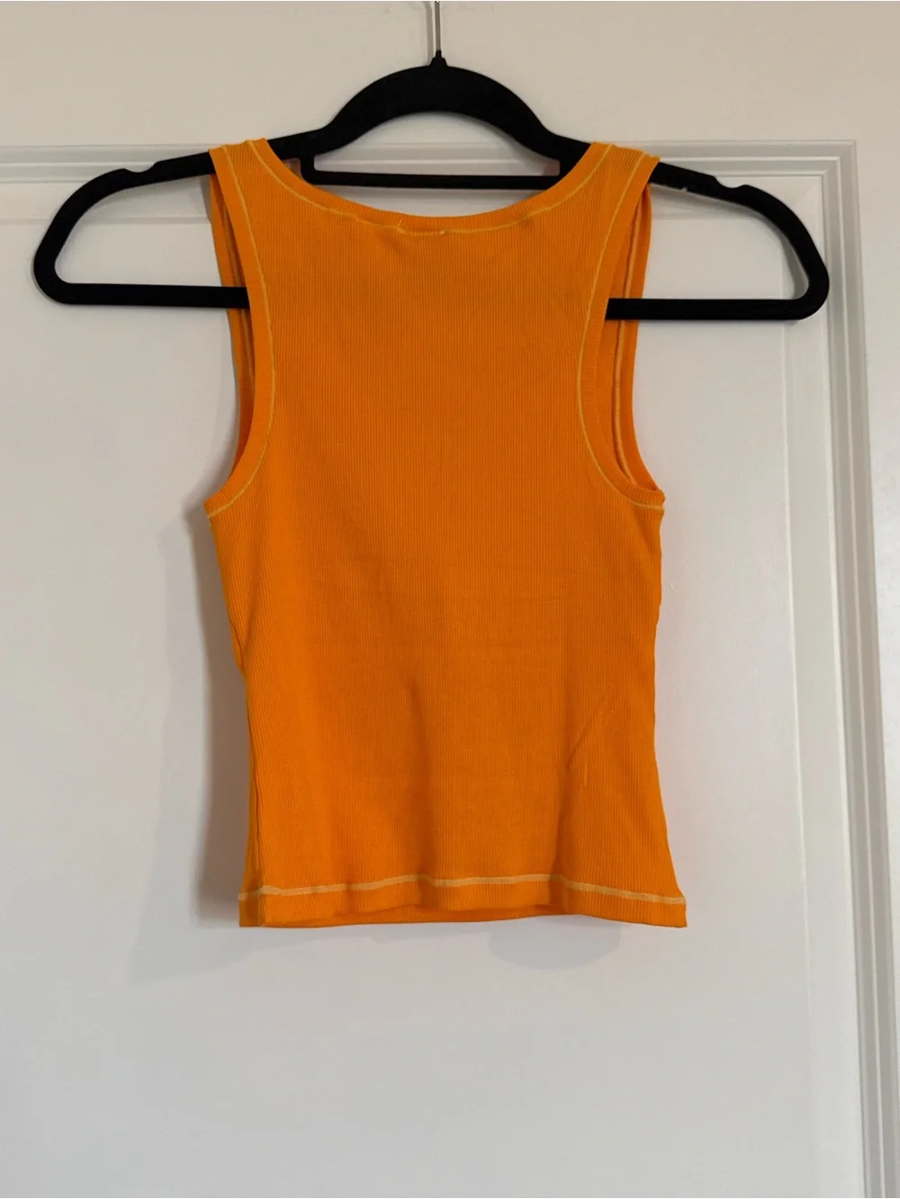 Women's Orange Ribbed Tank Top